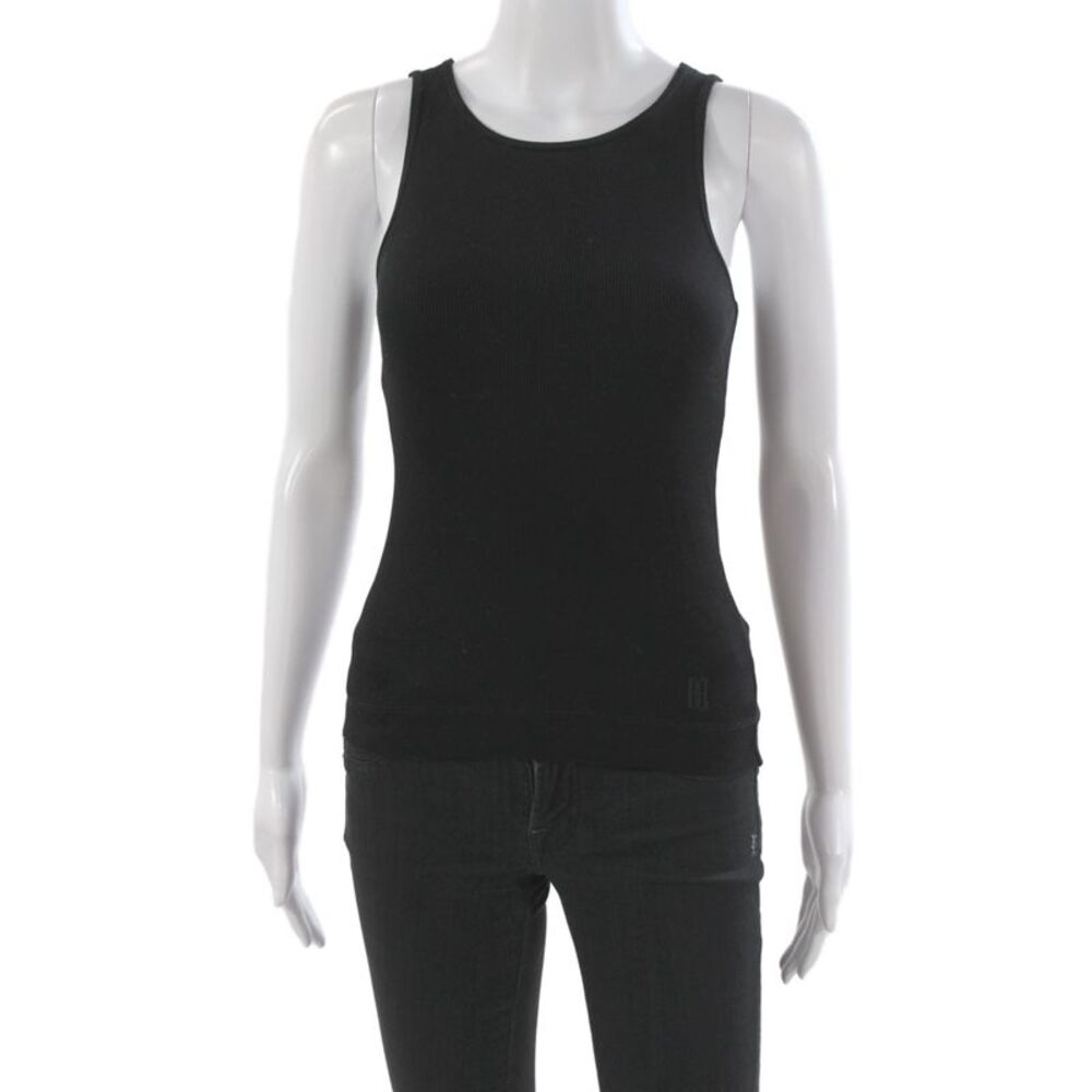 By Malene Birger Women Black Organic Cotton Scoop Neck Sleeveless Tank Size XS